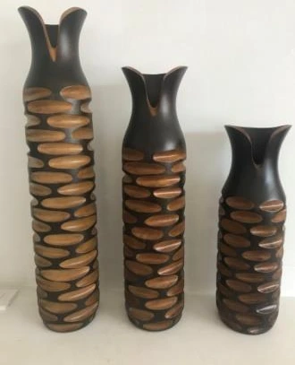 Wooden Bottle Cut Neck Oval Dgn 5x24